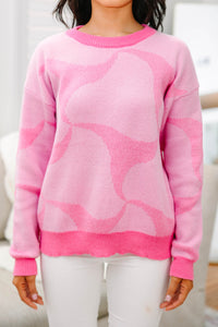 Spin The Wheel Pink Abstract Sweater