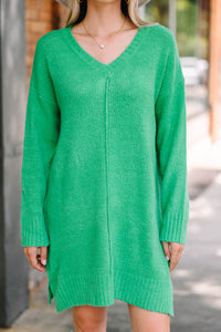 Ready For The Day Emerald Green Sweater Dress