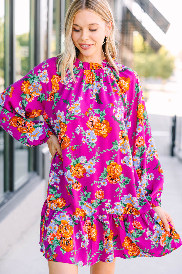 vibrant floral fall dress