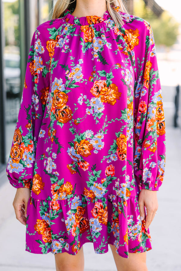 vibrant floral fall dress