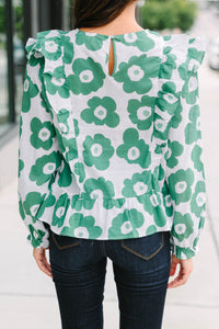 retro floral blouse
