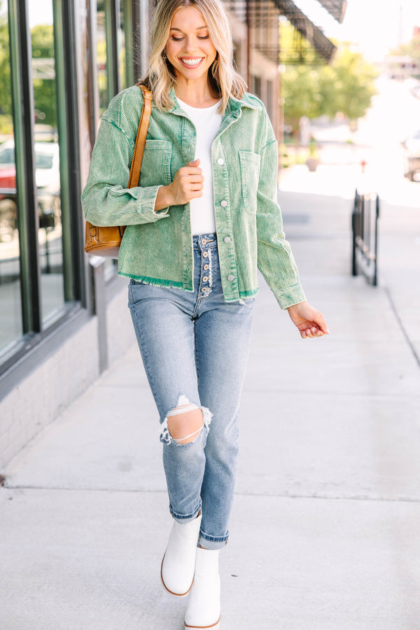 Better Than Ever Green Corduroy Jacket