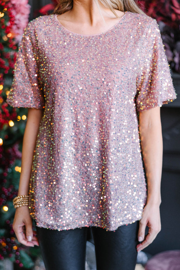 Feeling Bright Gold Sequin Blouse