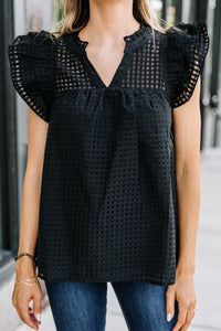 Known Beauty Black Textured Blouse