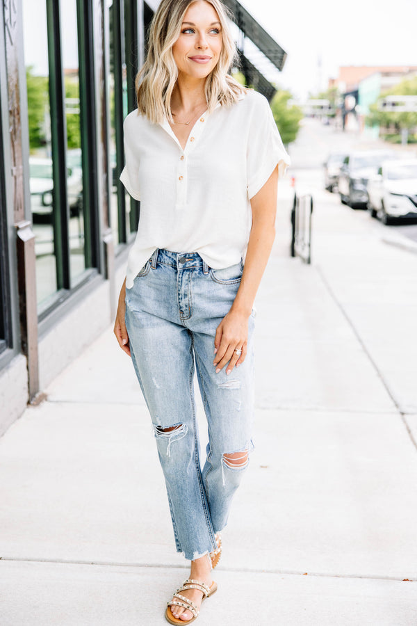 Easy Days Ahead Cream White Top – Shop the Mint