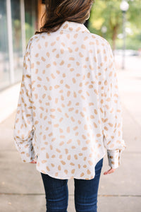 cute satin spotted blouse