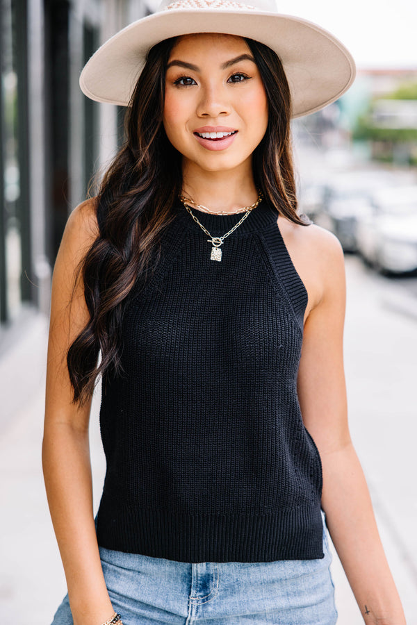 Ready For The Day Black Knit Tank