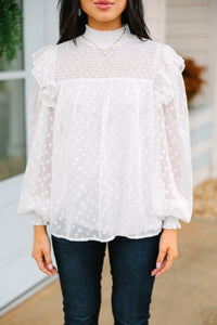 Stand By You Cream White Ruffled Blouse