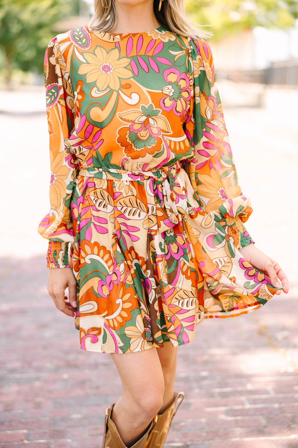 retro floral print dress