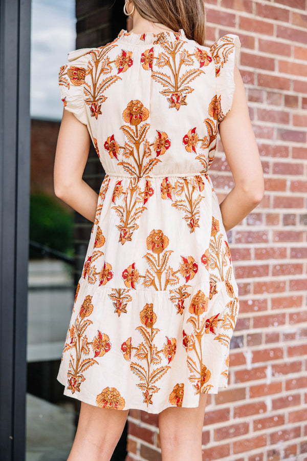 Just That Simple Cream White Floral Dress