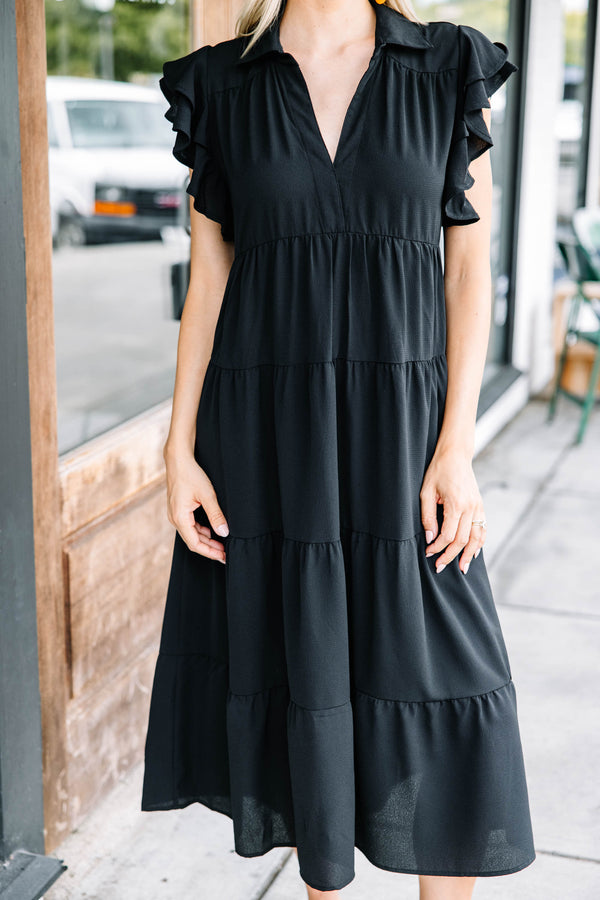 classy ruffled midi dress