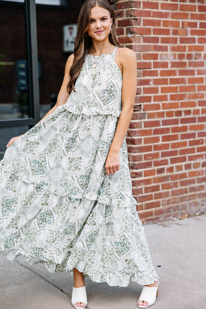 Put It All Together Olive Green Paisley Maxi Dress – Shop the Mint