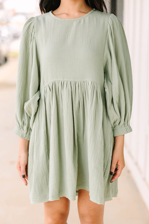 Live Free Sage Green Cotton Dress – Shop the Mint