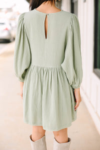 Live Free Sage Green Cotton Dress