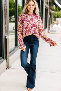 floral shimmery blouse