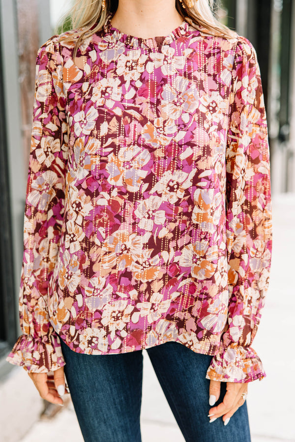 floral shimmery blouse