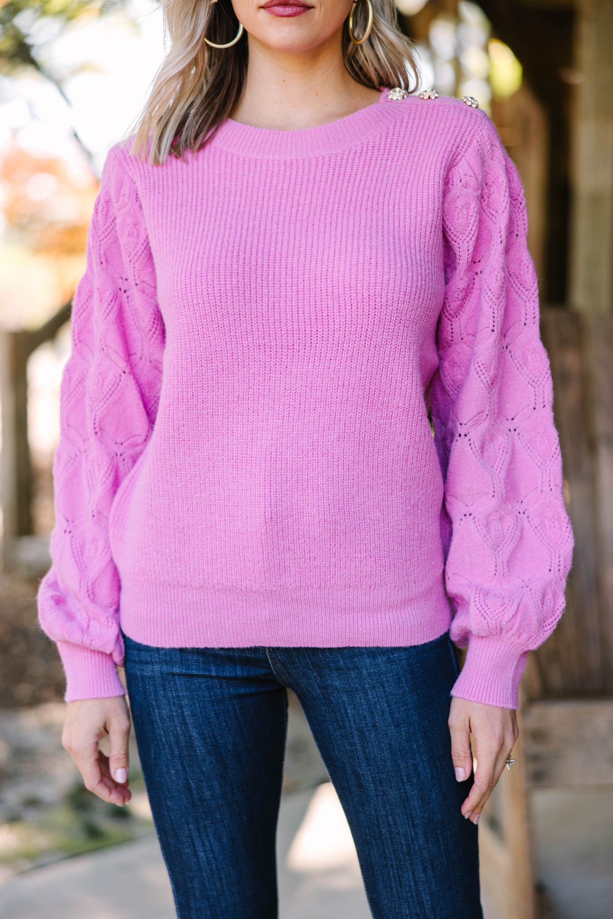 Take An Interest Pink Embellished Sweater – Shop the Mint