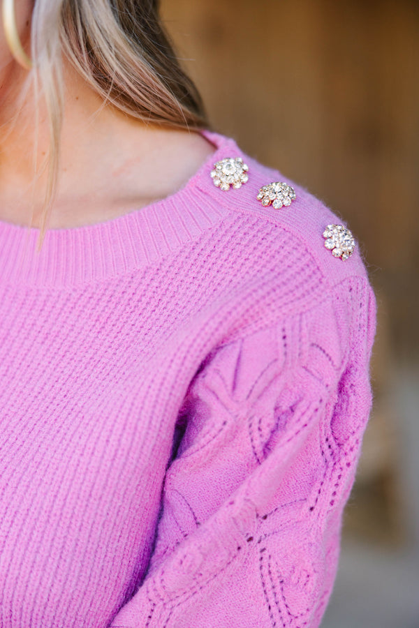 Take An Interest Pink Embellished Sweater – Shop the Mint