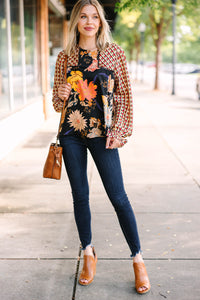 This Is Your Chance Black Floral Blouse