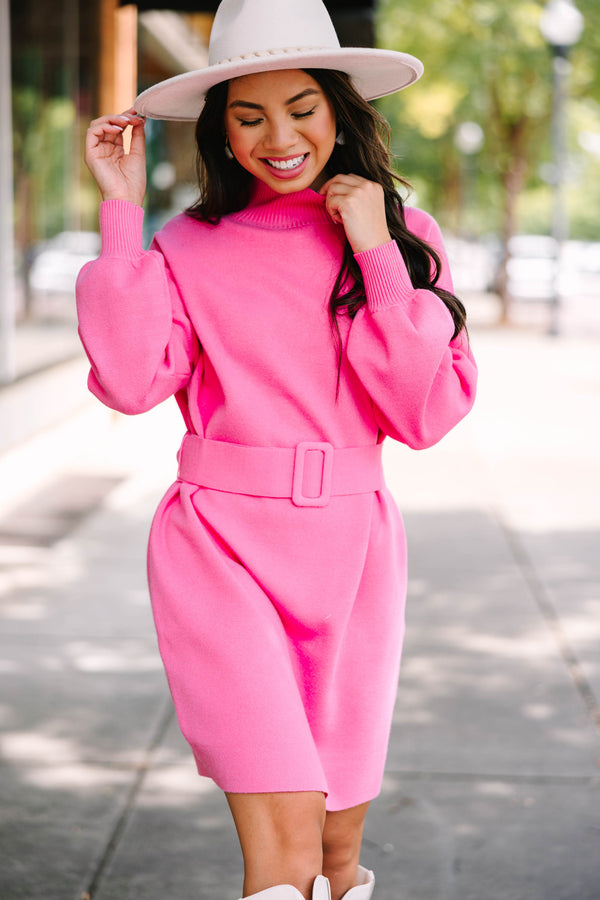Fate: In Your Feeling Hot Pink Sweater Dress