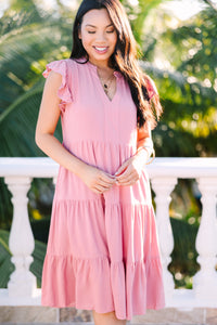 Make It Your Own Rose Pink Tiered Dress