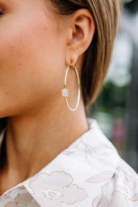 Just The Way You Are Gold Crystal Hoop Earrings