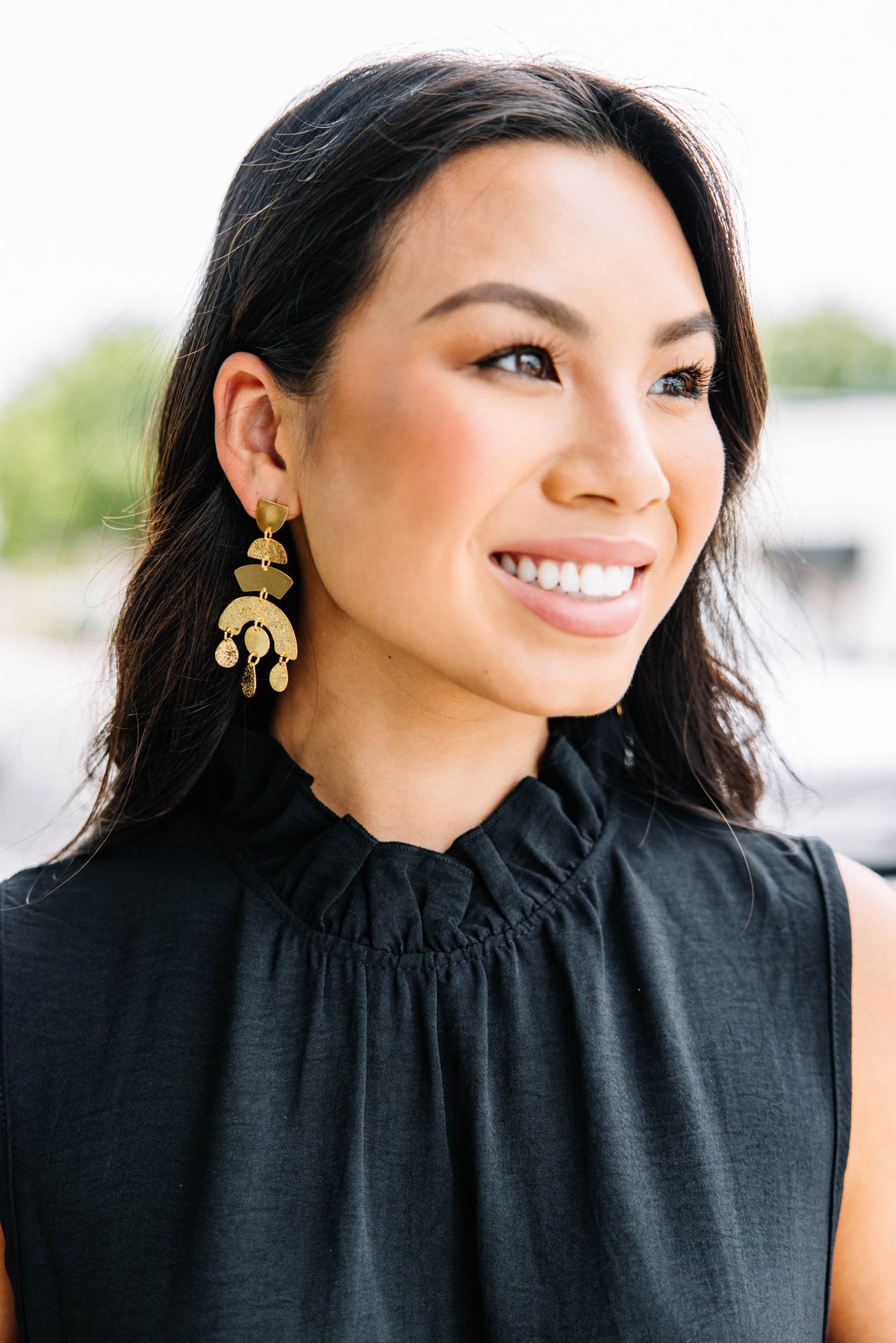 green emerald velvet dress Looking At You Gold Chandelier Earrings – Shop the Mint