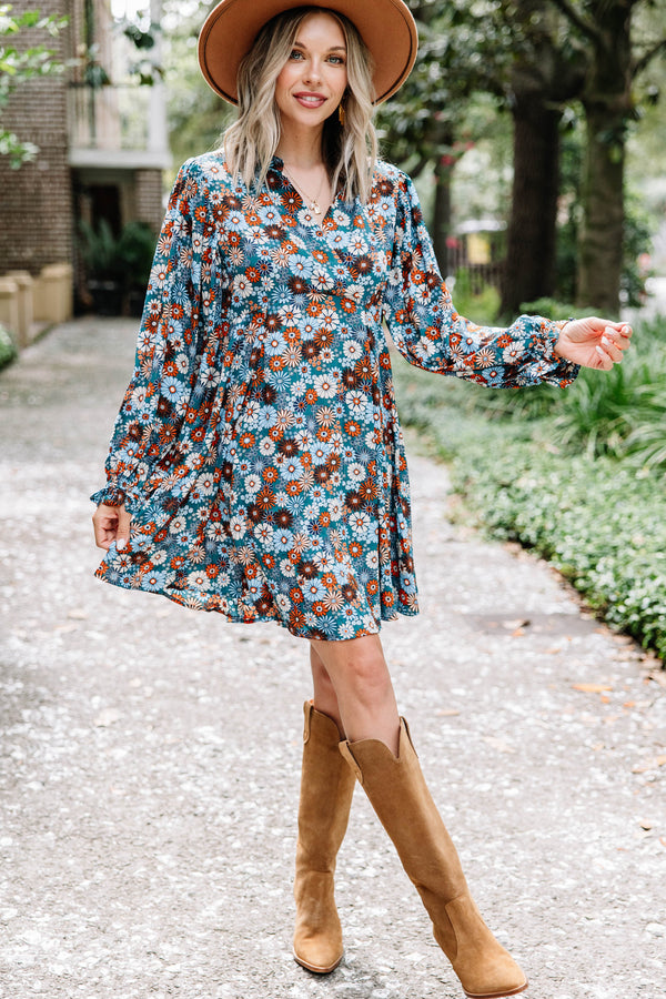 All I've Wanted Teal Blue Floral Babydoll Dress Shop the Mint All I've Wanted Teal Blue Floral Babydoll Dress Shop the Mint