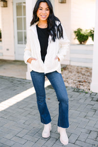 Stay By Your Side Snowflake White Quilted Jacket