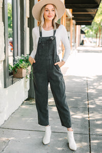 black denim jumpsuit overalls