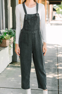 black denim jumpsuit overalls