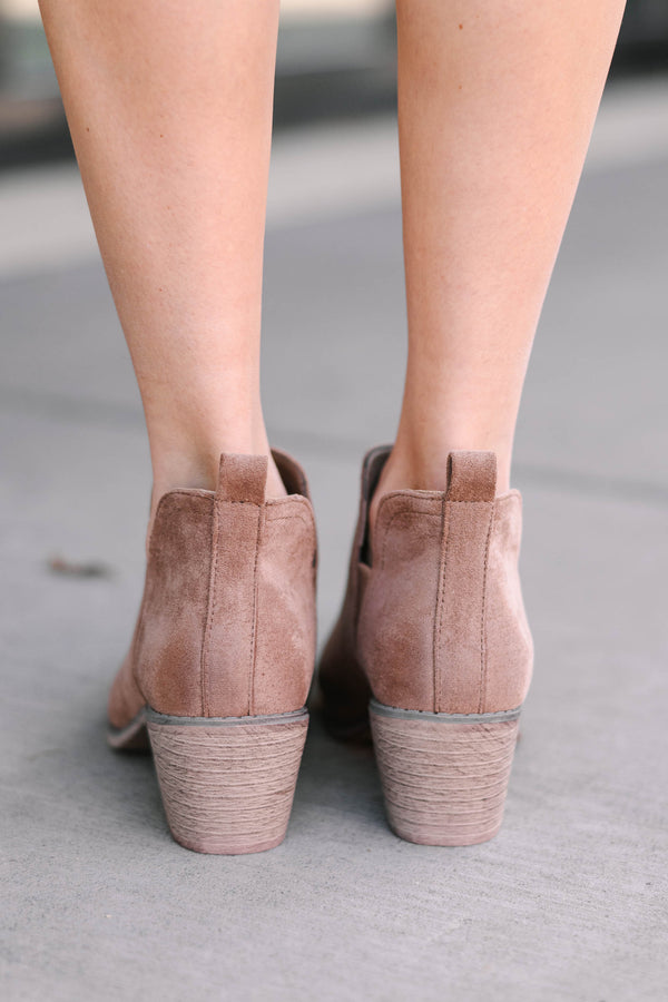 Just Be Yourself Taupe Brown Booties