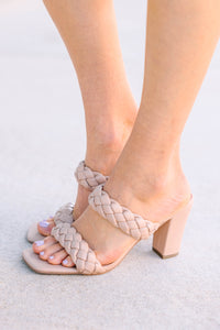 Want Your Love Nude Braided Heels
