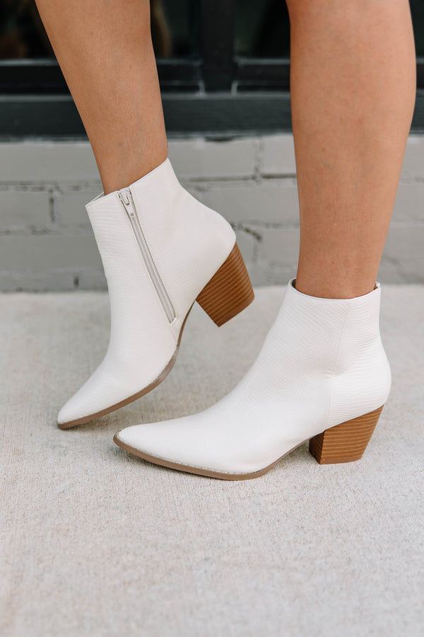 Matisse: Keep Your Love White Booties