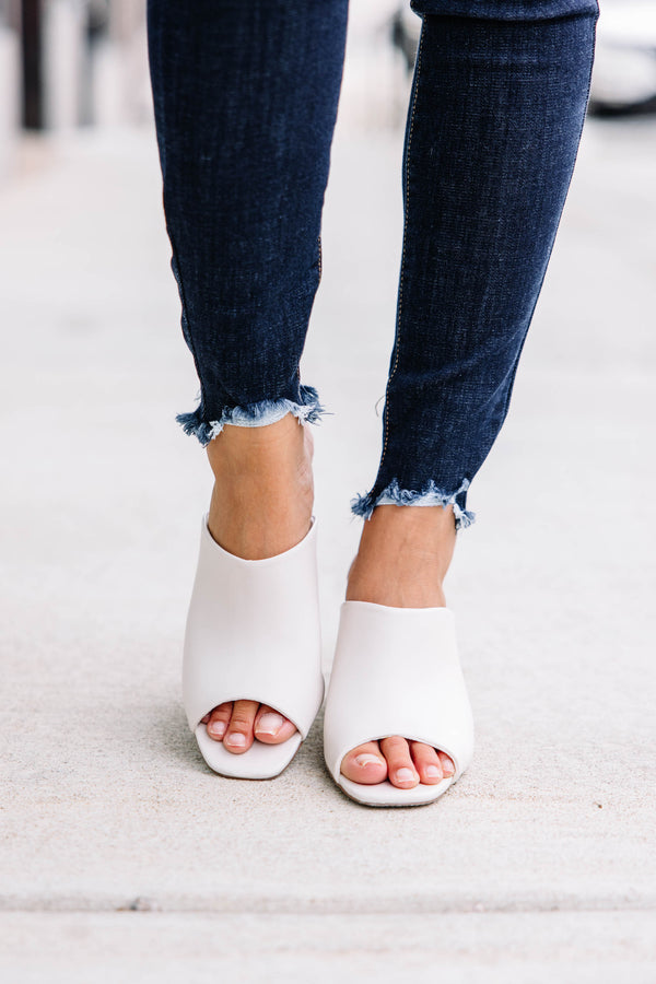 Give It Your All Off White Mule Booties