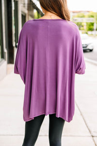 On Your Time Eggplant Purple Oversized Top