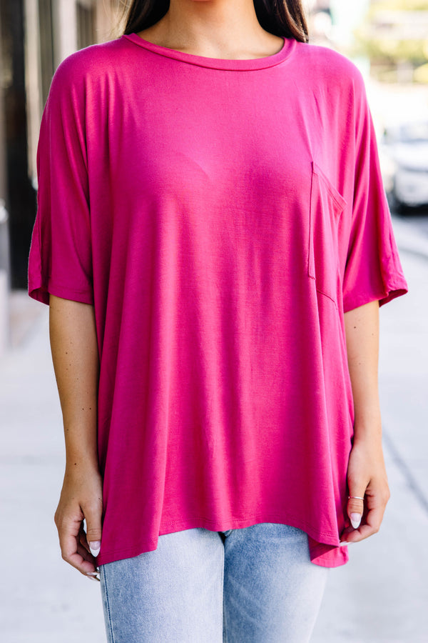 On Your Time Rose Pink Oversized Top