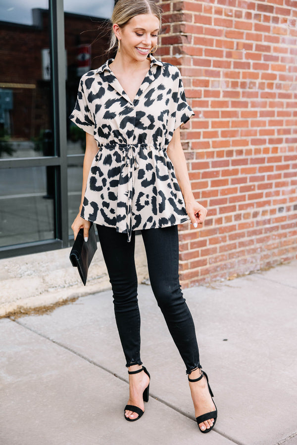 chic leopard blouse