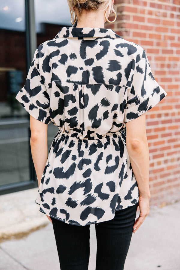 chic leopard blouse