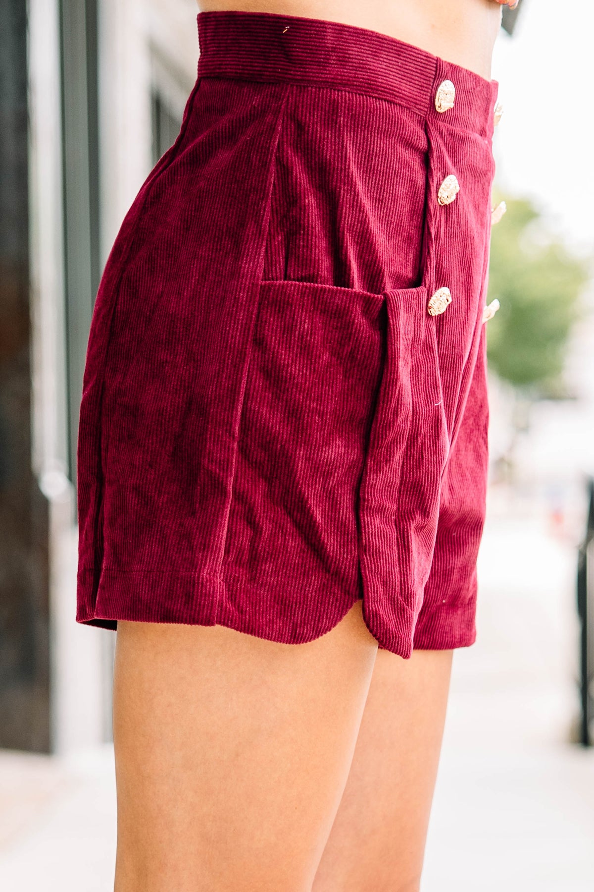 Let Me Know Wine Red Corduroy Shorts – Shop the Mint