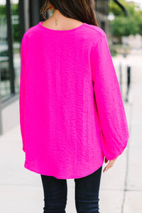 vibrant bubble sleeve blouse