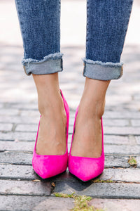 Show Stopper Fuchsia Pink Suede Heels