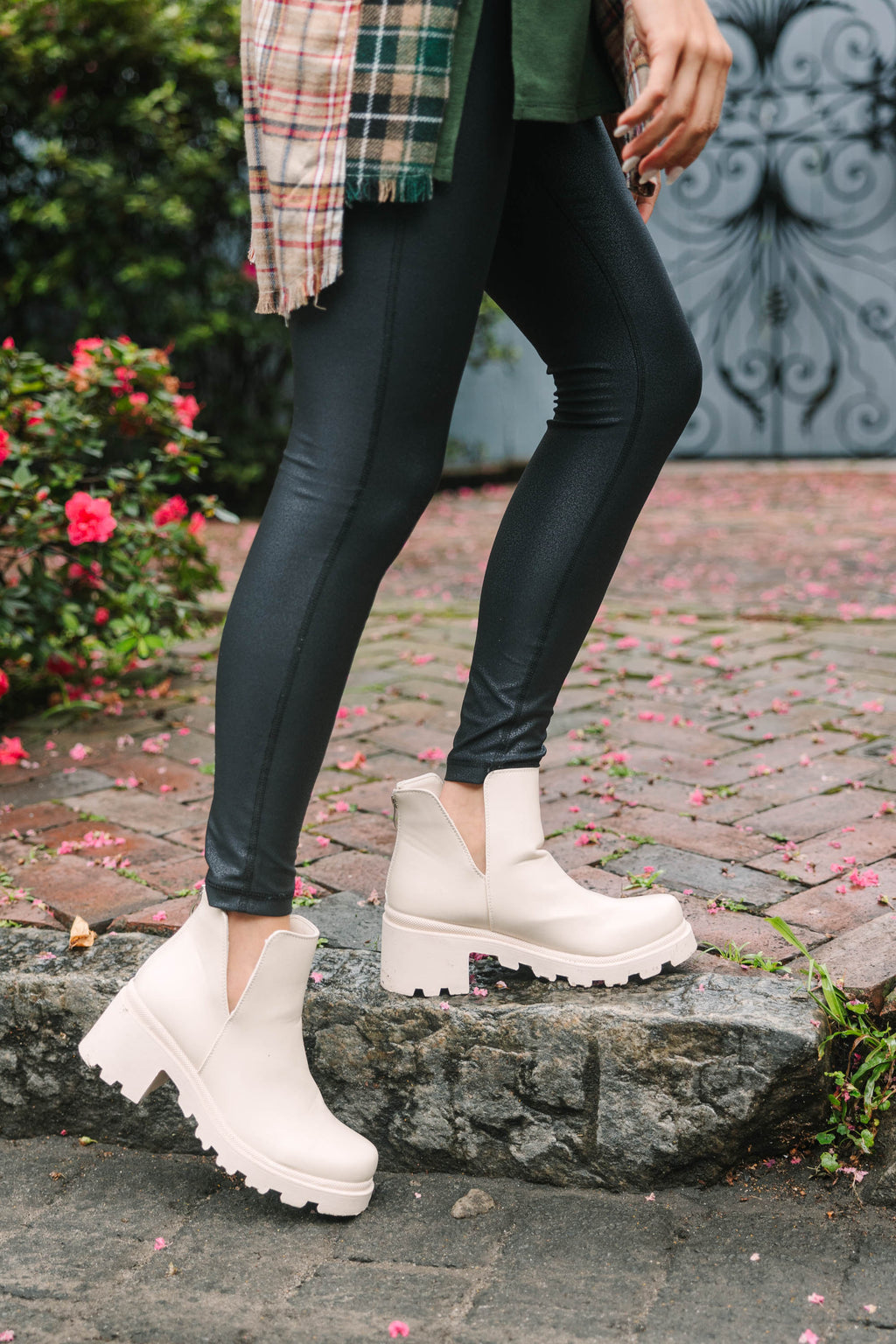 Cream deals booties shoes