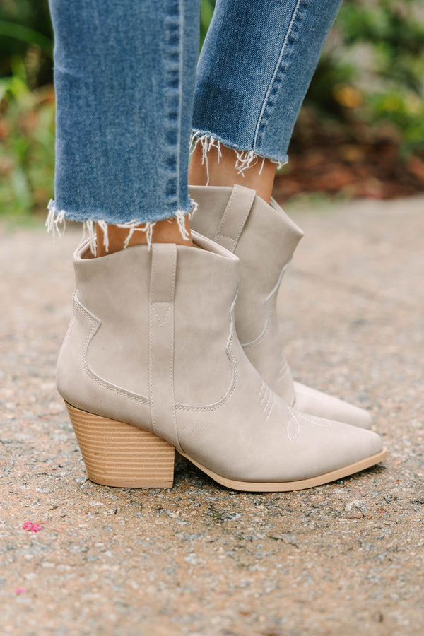 Can t Stop Gray Western Booties Shop the Mint