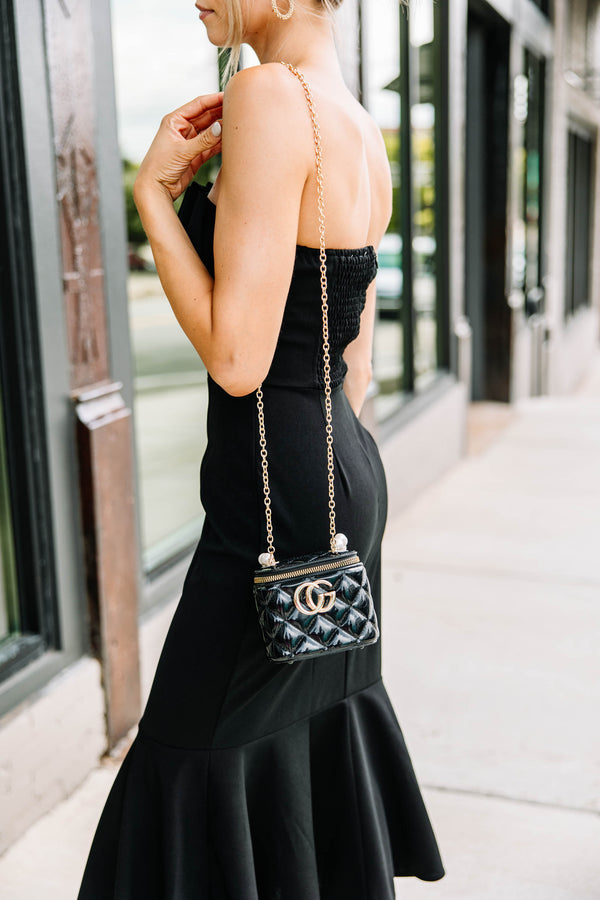 Black Dress & Straw Bag — Fairly Curated