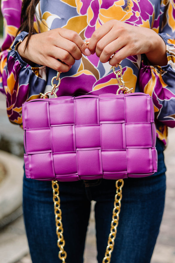 Just Think It Over Purple Lattice Purse Shop the Mint