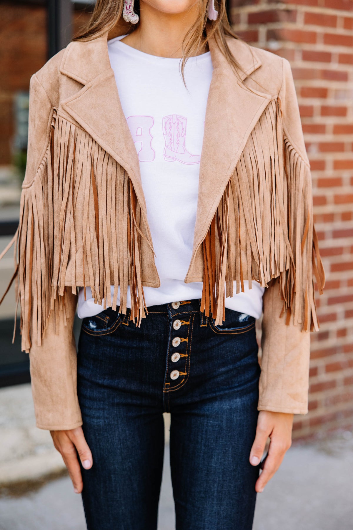 On The Wild Side Tan Fringe Jacket – Shop the Mint