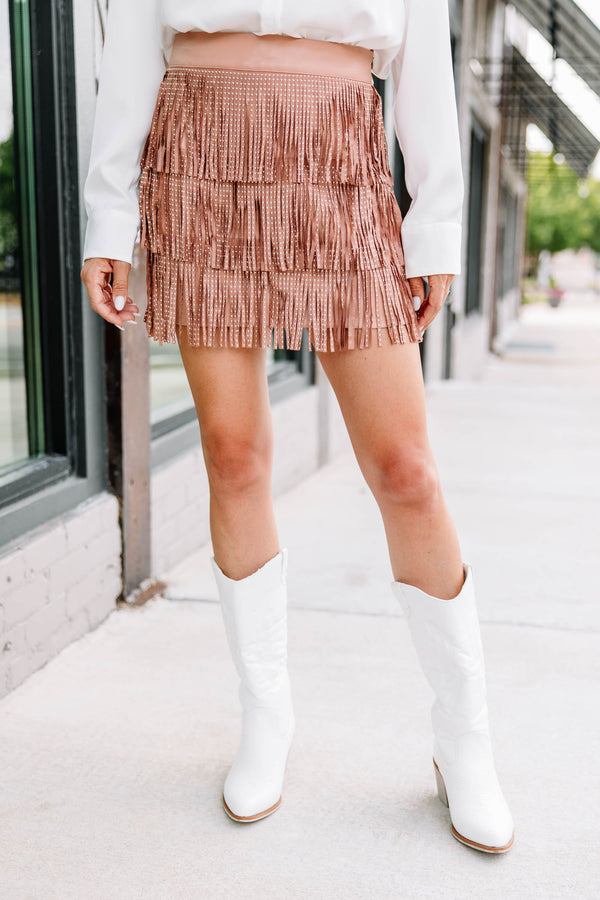 studded fringe skirt