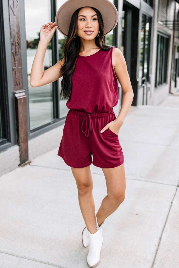 casual red romper