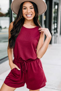 casual red romper